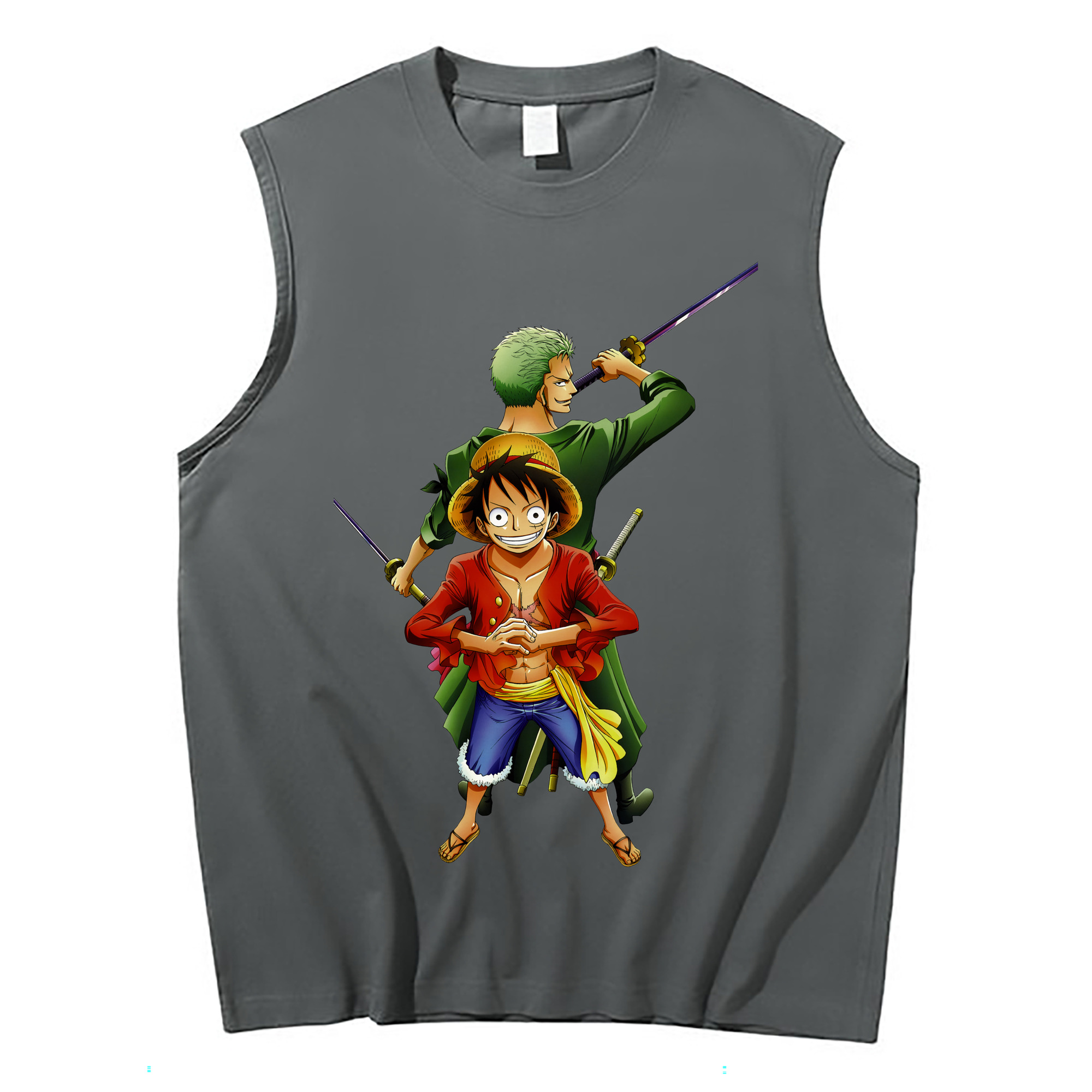 ワンピース モンキー・D・ルフィ ONE PIECE Monkey D. Luffy コットン100％タンクトップ（フロントプリント）